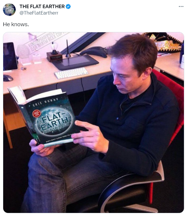 Fact Check Photo Does NOT Show Elon Musk Reading 'Flat Earth' Book